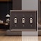 Amerelle Amerelle Chelsea Aged Bronze 3 gang Stamped Steel Toggle Wall Plate 1 pk 149TTTDB - alternate 3